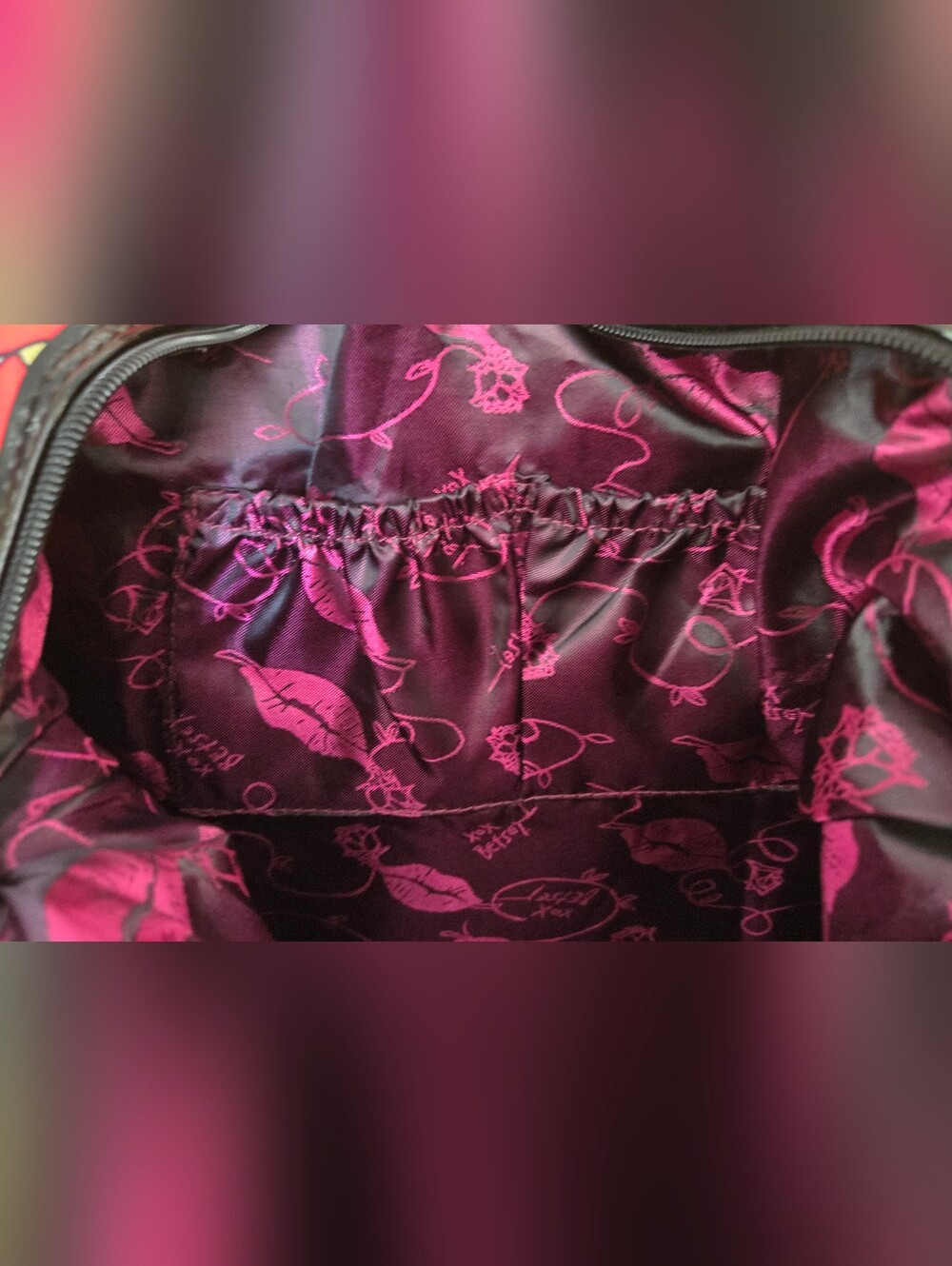Betsey Johnson Y2K Rose Leopard Weekender Duffel Travel Bag NWOT - Picture 8 of 11